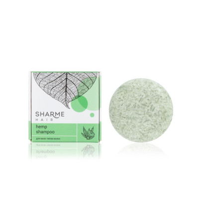 Натуральный твердый шампунь Sharme Hair Hemp с маcлом конопли для любого типа волос, 50 г.